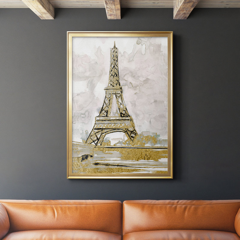 " Eiffel Tower Glitz ", Gold, 42.5" H x 30.5" W x 1" D