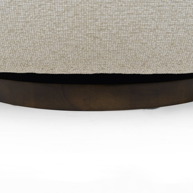 Chaise d'appoint moderne en tonneau pivotant en jacquard avec base en bois, entièrement assemblée