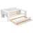 Full Size Daybed With Storage Shelves,Drawers,Trundle,Charging Station,LED Light,Desk And Cabinet,White-1466971491