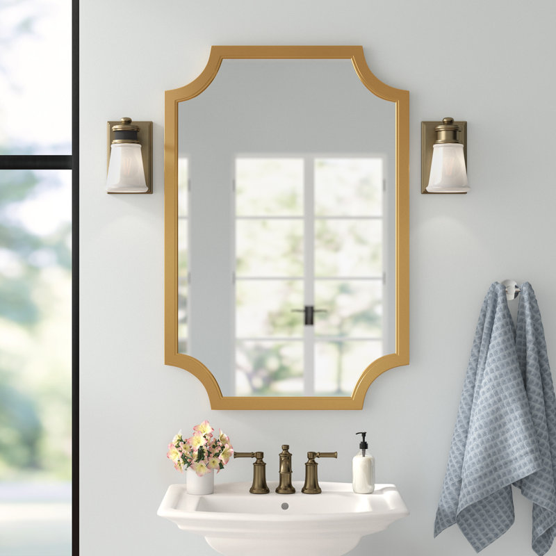Mertztown Engineered Wood Mirror, 36" x 24", Gold