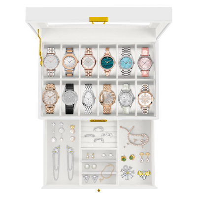 2-Tier PU Lockable Watch Box