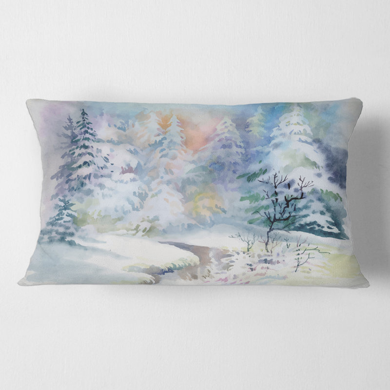 Housse de coussin et insert rectangulaire Landscape with Snowy River I