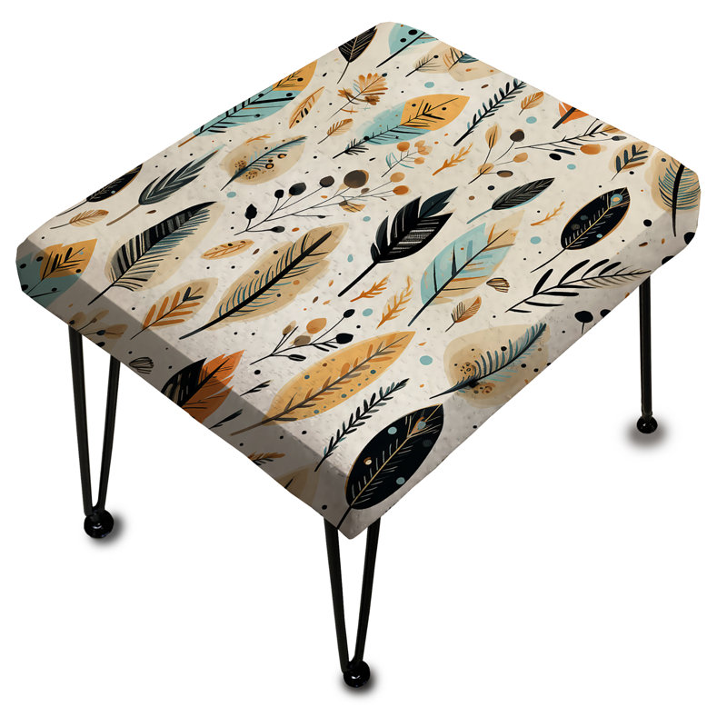 Motif bohème rustique - repose-pieds rectangulaire botanique