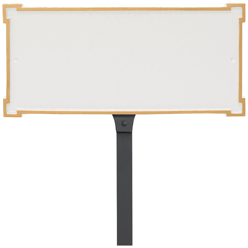 New Yorker 1-Line Lawn Address Sign, White/Gold