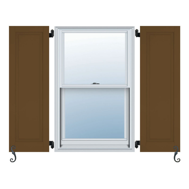 Raised Panel Shutters, Federal Brown, 19", 86"