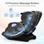 Fauteuil de massage zéro gravité, modèle SL Track, inclinable pour tout le corps avec 12 rouleaux, chauffage, Bluetooth, 8 coussins gonflables et support pour téléphone, revêtement en similicuir bicolore-1666806115