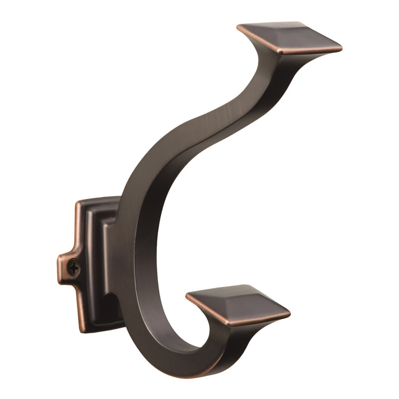 Bungalow Collection Hook - 5" x 2 "  Oil-Rubbed Bronze Highlighted - Transitional, Coastal , Oil-Rubbed Bronze Highlighted