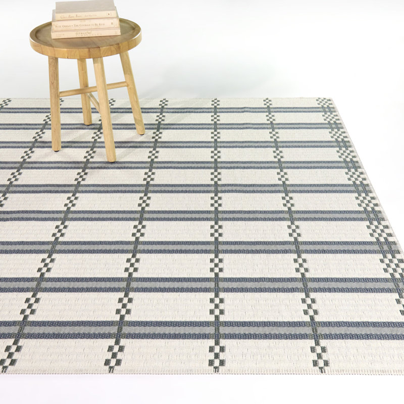 Tapis intérieur / extérieur bleu Vesely, Bleu, 7'10" x 10'