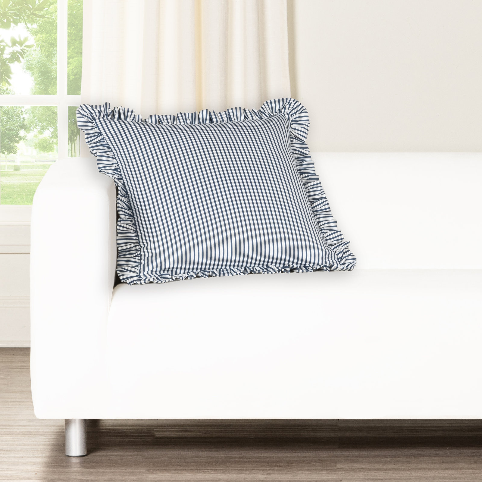 20" x 20" Cotton Throw Pillow, Polyester, Blue