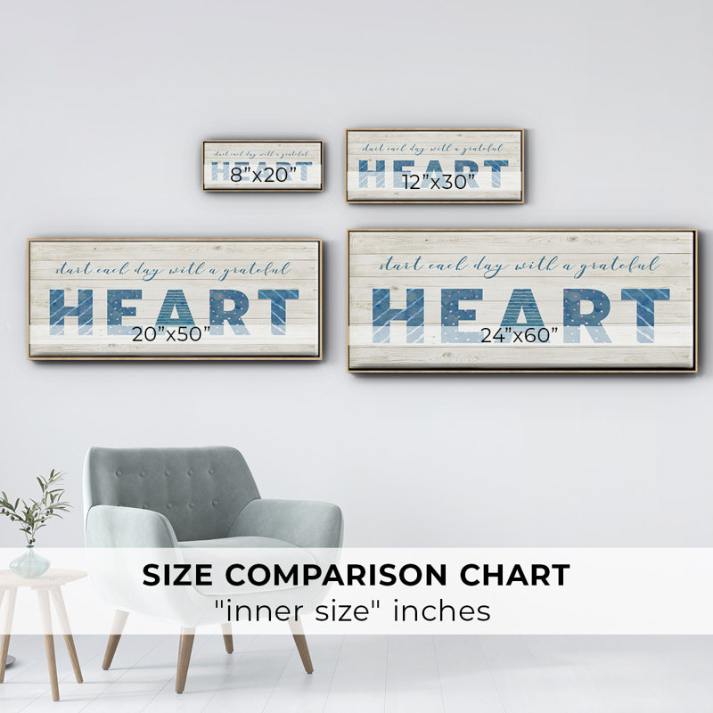 Grateful Heart - toile encadrée, H 8 po x l 20 po