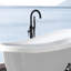 Robinet de baignoire autoportant noir mat moderne avec fonction de douche à main
