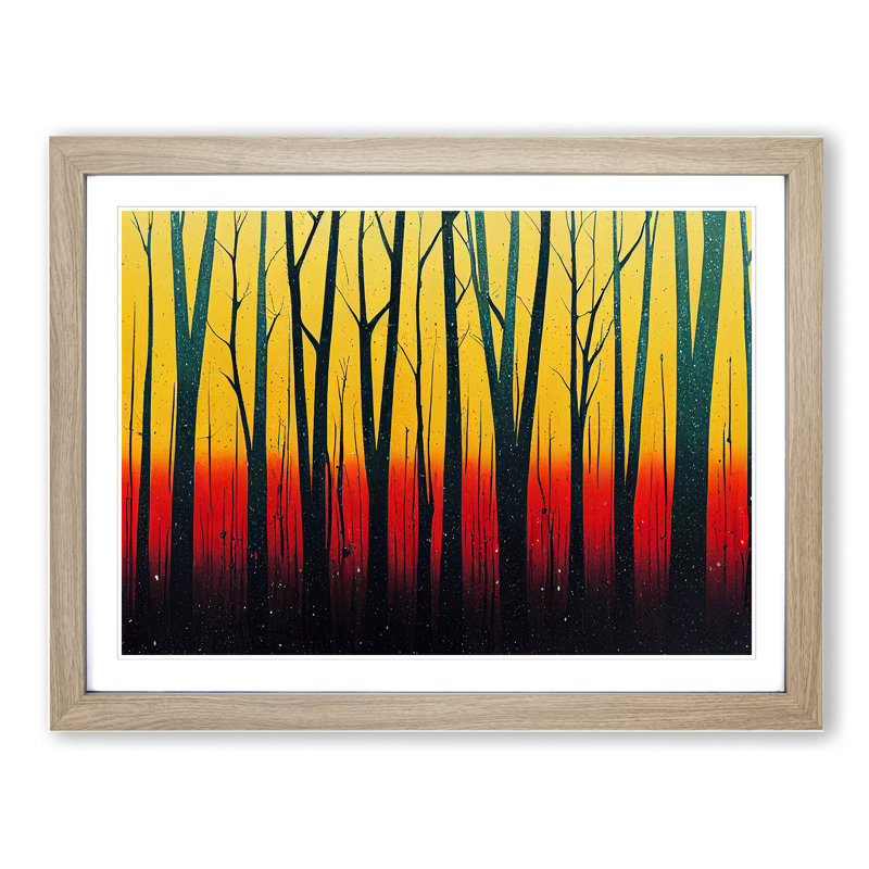 Splashed Forest Vol.3 Abstract - Framed Print, Oak, 25cm H x 34cm W x 2cm D