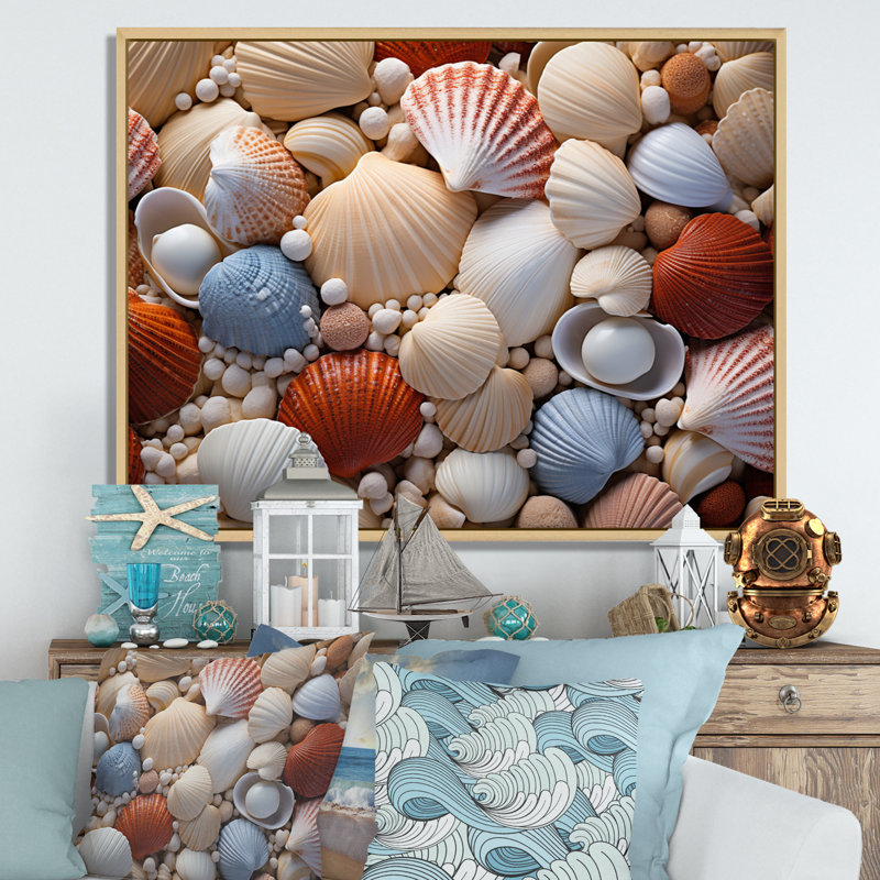 «Beach Photo Seashell Symphony III», reproduction d'art sur toile, Brun, H 12 po x l 20 po x P 1 po