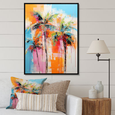 «Damani Palm Trees Palm V - Palm Trees», reproduction d'art sur toile