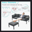 182.5cm Wide Straight Metal Patio Sectional Set