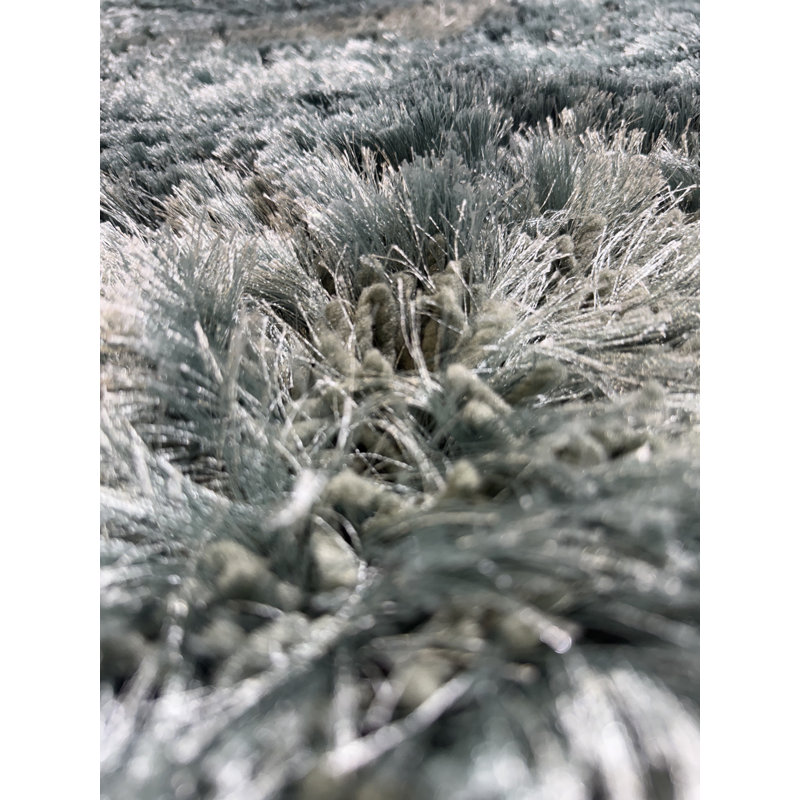 Chandra Rugs Giulia Collection Plush Modern Contemporary Hand-Woven Silver White Grey Shag Polyester Pile Material Handmade Area Rug
