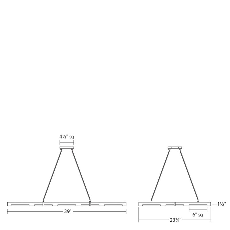 Chrome Glass 39" LED Kitchen Island Pendant Light