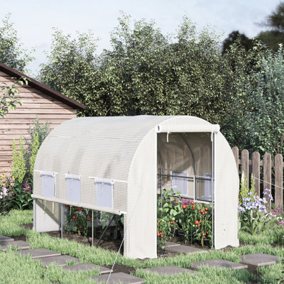 Serre à accès extérieur 10 po x 7 pi, avec housse en PE, portes à fermeture à glissière et ouvertures en maille