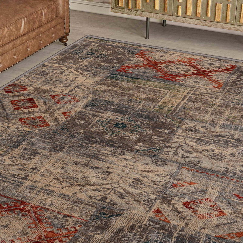 Tapis d'intérieur 100% polypropylène Nanaakua, Rectangle de 5 pi x 8 pi