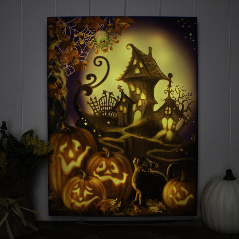 Haunted House 18x24 Fully Illuminated ColorChange LED Print