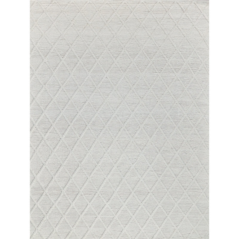 Brentwood Hand Woven Wool Geometric Area Rug, White, Rectangle 10' x 14'