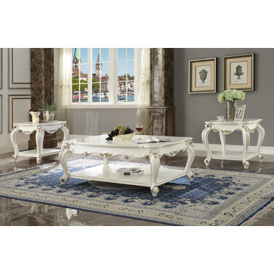 Table basse antique avec tablette inférieure et rangement inférieur | Idée de cadeau