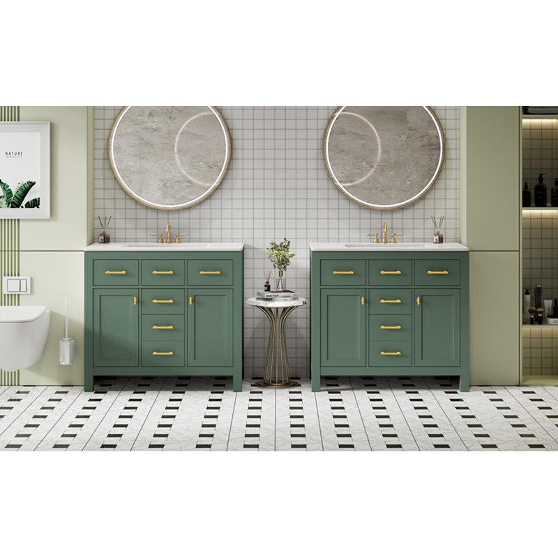 Ensemble de meuble-lavabo 72 po avec lavabo en céramique, meuble-lavabo simple autoportant moderne à 4 tiroirs et 2 armoires, meuble de rangement pour la salle de bain, ensemble de meuble-lavabo à cadre en bois massif