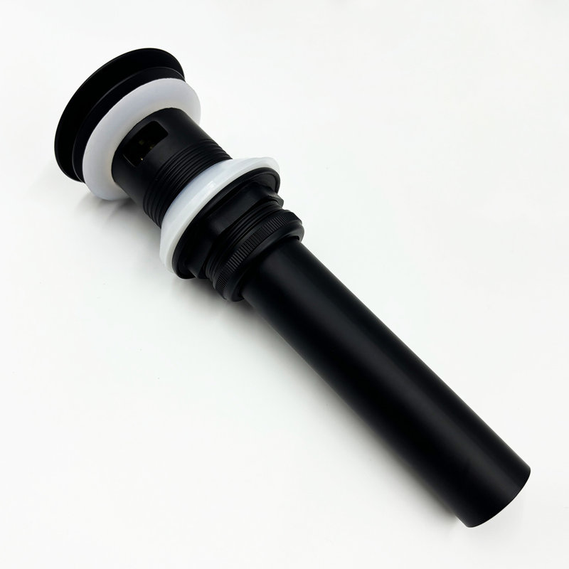 Robinet de lavabo de salle de bain à poignée simple avec bec cascade et bonde escamotable pour éviers à débordement, acier inoxydable noir mat à haute résistance à la corrosion, contrôle du contrôle de la température du débit d'eau,