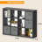 Bookshelf with Storage Bins, 12-Cube Storage Organizer Wooden Bookcase Modern Open Display Shelf-410331400