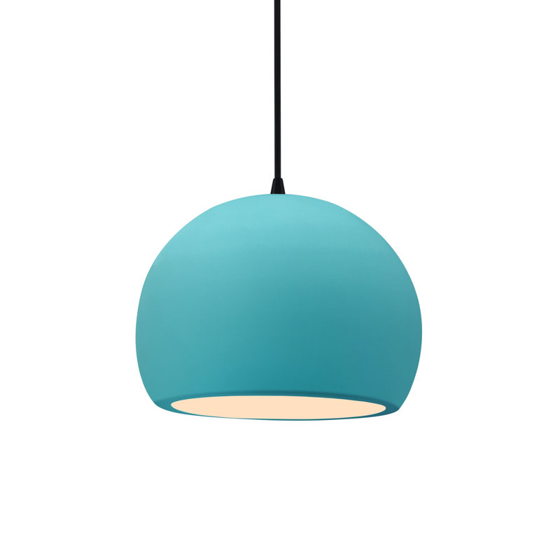Luminaire suspendu à 1 lumière Aschwin, H 6 po x l 7 po x P 7 po, Reflet de piscine, Noir mat