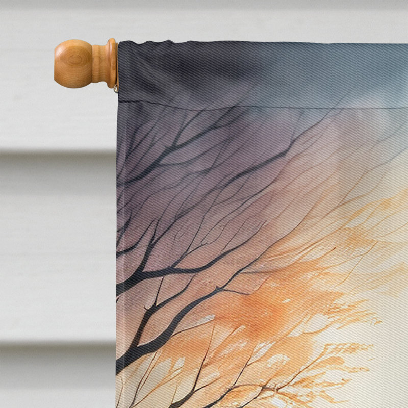 Double Sided 40'' H x 28'' W Polyester Halloween House Flag