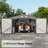 Metal Carport Storage Shed, Large Outdoor Shed with 2 Double Hinged Doors, Dark Grey-119752686
