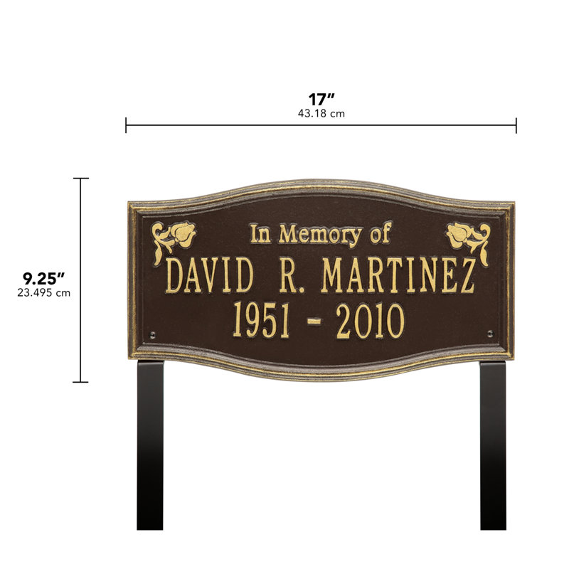 Alexandria in Memory of Memorial Plaque/Stone, Bronze/Gold, Yes