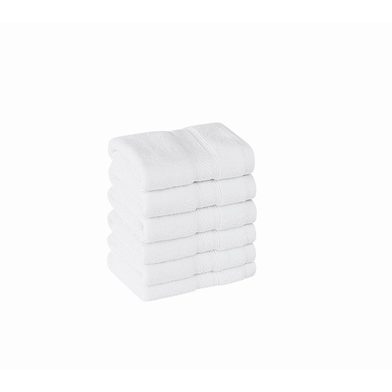  Regal Plush Towel Sets, Hand Towel - 6 Pack, White