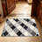 Black & White Quatrefoil Tile carpet-easy to clean, machine-washable, soft and comfortable; suitable for door mats, kitchens, living rooms, bedrooms, corridors, and laundry areas. Easy to clean, durable carpet for home decoration.-129450767