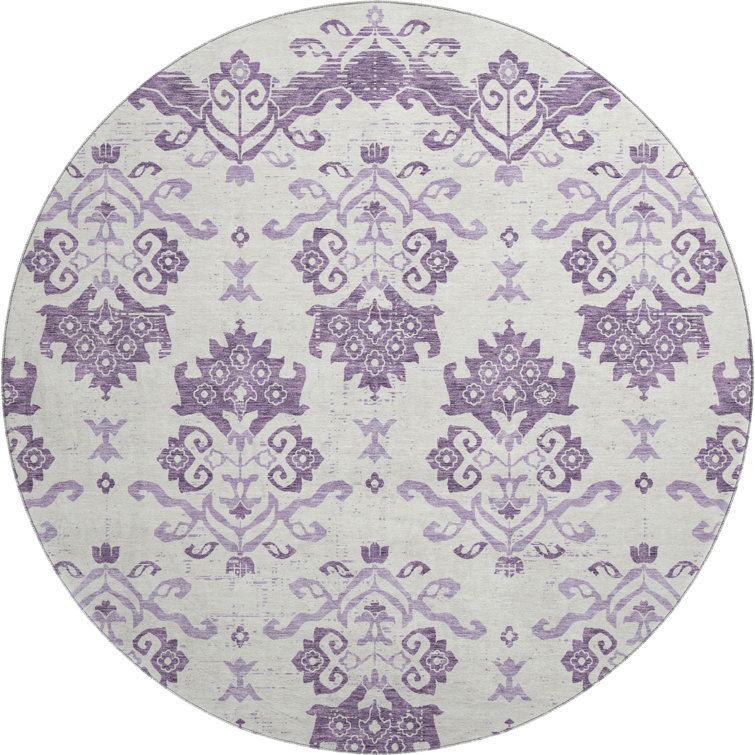 Premium Machine Washable Prisco Purple Rug