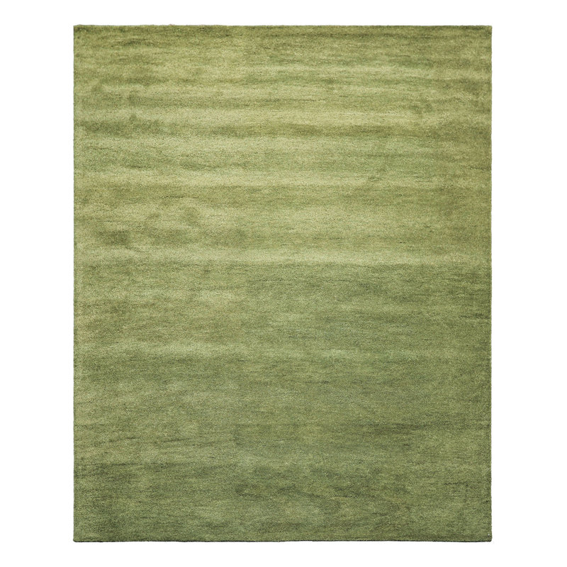 Tapis vert uni moderne et contemporain tissé à la main 8 x 10 po 8 x 10