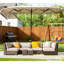 Très grand parasol rectangulaire pour patio, avec frange et manivelle-1412280649
