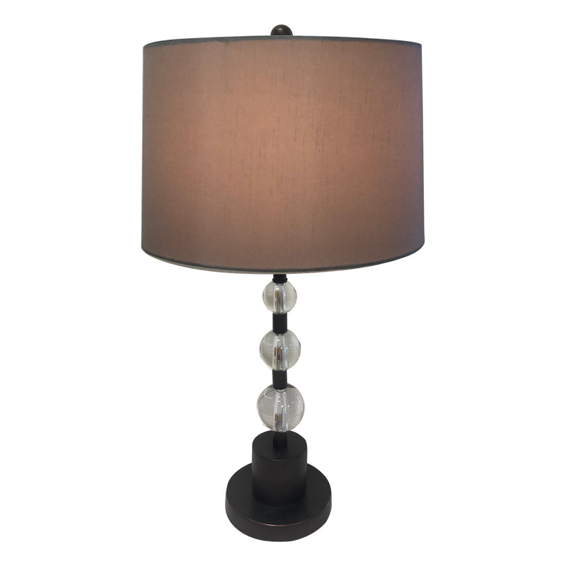 Risa Metal USB Table Lamp, Gray, Oil Rubbed Bronze, 26" H x 26" W x 26" D