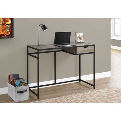 Bureau d'ordinateur, bureau personnel, ordinateur portable, tiroir de rangement, L 42 po, travail, stratifié, métal, contemporain, moderne