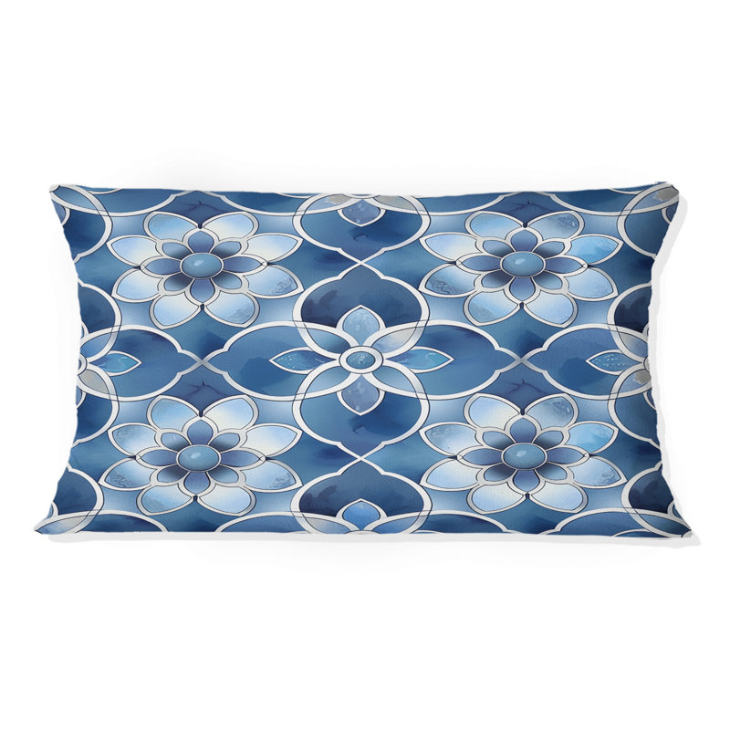Motif lombaire bleu à motif quadrilobe II - moderne