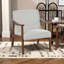 Chaise d'appoint Mid-Century moderne - Revêtement en laine et structure en bois