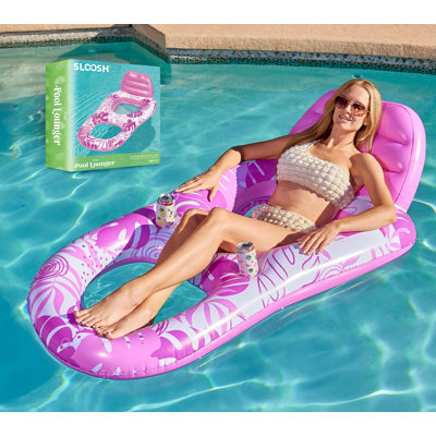 Chaise de piscine gonflable avec repose-pieds