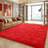 Red Shag Area Rugs For Living Room, Furry Plush Rug For Bedroom, 8x10 Rug, Decorative Carpet with 4 Stickers, Upgrade Non Slip Rug, Ideal For High Traffic Areas Indoor, School-opening gift-1090053684-1090053675