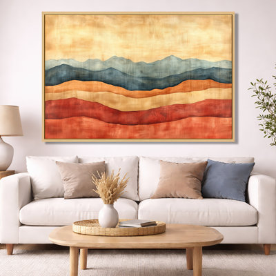 Rust Abstract Wall Art, Terracotta Horizon Canvas, Carlton