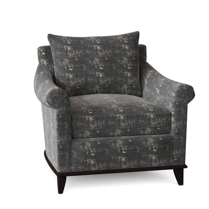 Drake Upholstered Armchair, Vintage Ebony, Chartres Pebble