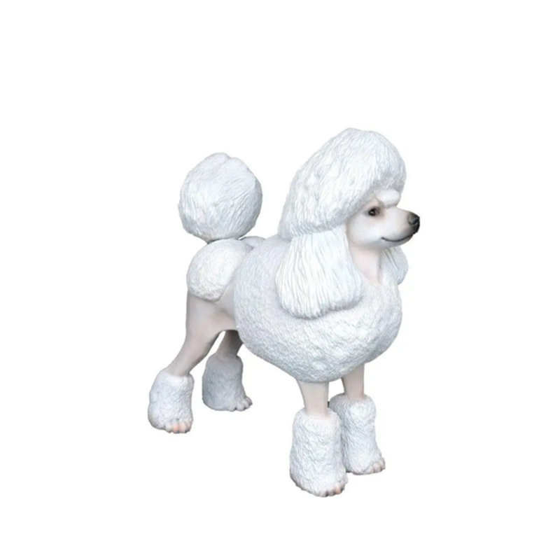 Statue de caniche blanc grandeur nature