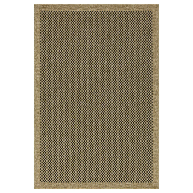 Tapis intérieur / extérieur 2 pi 7 po x 7 pi 3 po Earth Jute / Black