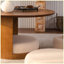 Ensemble de tables basses 31,5 "rondes en bois de style campagnard avec 3 tabourets gigognes en tissu Teddy, table centrale multifonctionnelle avec rangement caché pour le salon