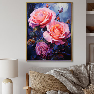 " Neon Rose Bloom " Print